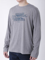 เสื้อยืดแขนยาวผู้ชาย ทรงตรง สีเทา