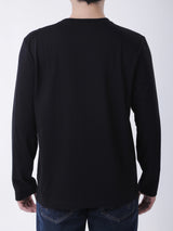 เสื้อยืดแขนยาวผู้ชาย ทรงตรง สีดำ