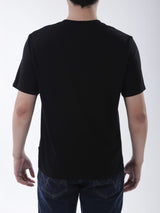 เสื้อยืดแขนสั้นผู้ชาย ทรงตรง สีดำ