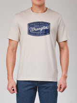 เสื้อยืดแขนสั้นผู้ชาย ทรงตรง สีเบจ