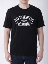 เสื้อยืดแขนสั้นผู้ชาย ทรงตรง สีดำ