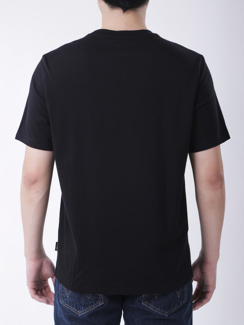 เสื้อยืดแขนสั้นผู้ชาย ทรงตรง สีดำ