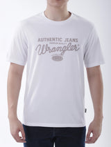 เสื้อยืดแขนสั้นผู้ชาย ทรงตรง สีขาว