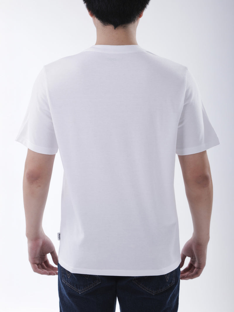 เสื้อยืดแขนสั้นผู้ชาย ทรงตรง สีขาว