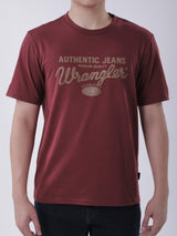 เสื้อยืดแขนสั้นผู้ชาย ทรงตรง สีแดง