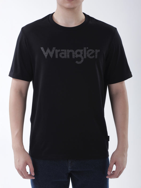 เสื้อยืดแขนสั้นผู้ชาย ทรงตรง สีดำ