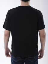 เสื้อยืดแขนสั้นผู้ชาย ทรงตรง สีดำ