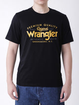 เสื้อยืดแขนสั้นผู้ชาย ทรงตรง สีดำ