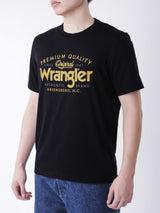 เสื้อยืดแขนสั้นผู้ชาย ทรงตรง สีดำ