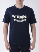 เสื้อยืดแขนสั้นผู้ชาย ทรงตรง สีกรมท่า