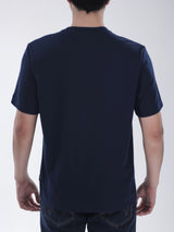 เสื้อยืดแขนสั้นผู้ชาย ทรงตรง สีกรมท่า