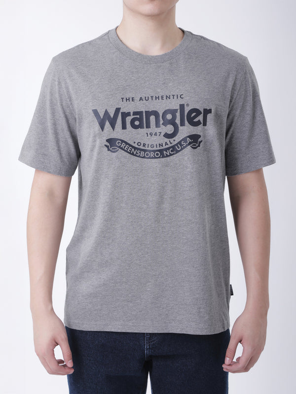 เสื้อยืดแขนสั้นผู้ชาย ทรงตรง สีเทา