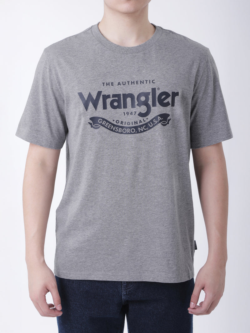 เสื้อยืดแขนสั้นผู้ชาย ทรงตรง สีเทา