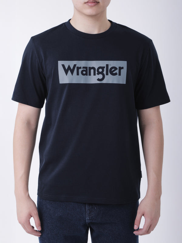 เสื้อยืดแขนสั้นผู้ชาย ทรงตรง สีกรมท่า