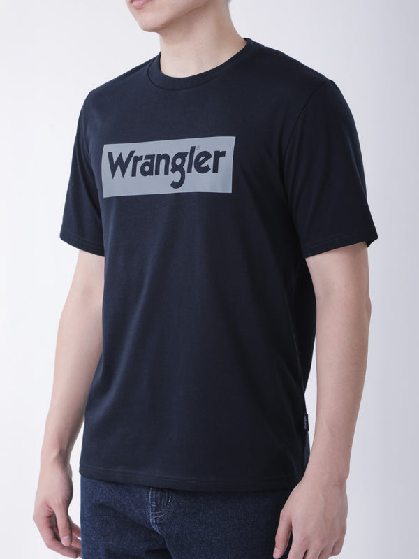 เสื้อยืดแขนสั้นผู้ชาย ทรงตรง สีกรมท่า