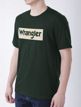 เสื้อยืดแขนสั้นผู้ชาย ทรงตรง สีเขียวเข้ม