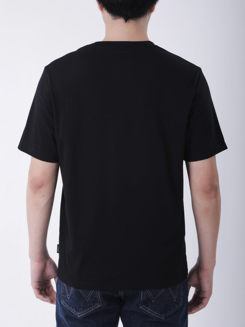 เสื้อยืดแขนสั้นผู้ชาย ทรงตรง สีดำ