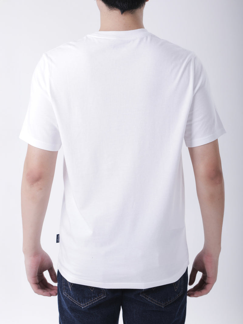 เสื้อยืดแขนสั้นผู้ชาย ทรงตรง สีขาว