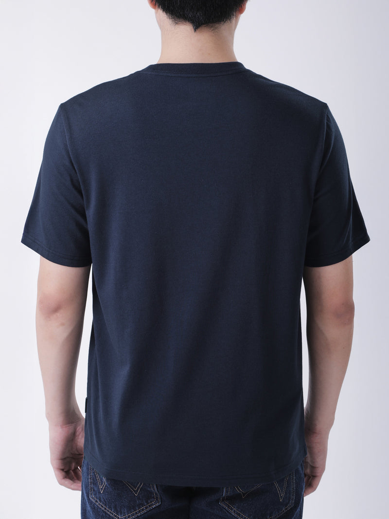 เสื้อยืดแขนสั้นผู้ชาย ทรงตรง สีกรมท่า