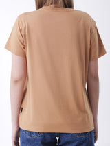 เสื้อยืดแขนสั้นผู้หญิง ทรงตรง สีน้ำตาล