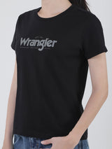 REGULAR FIT WOMEN'S SHORT SLEEVE T-SHIRT BLACK