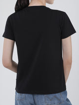 REGULAR FIT WOMEN'S SHORT SLEEVE T-SHIRT BLACK