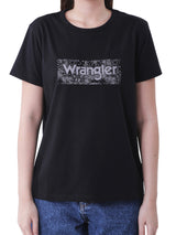 เสื้อยืดแขนสั้นผู้หญิง ทรงตรง สีดำ