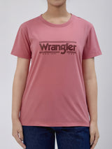 เสื้อยืดแขนสั้นผู้หญิง ทรงตรง สีชมพู