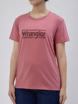 เสื้อยืดแขนสั้นผู้หญิง ทรงตรง สีชมพู