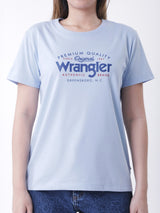 เสื้อยืดแขนสั้นผู้หญิง ทรงตรง สีฟ้า