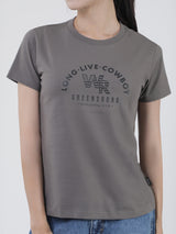 REGULAR FIT WOMEN'S SHORT SLEEVE T-SHIRT GREY