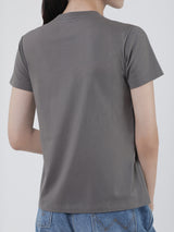 REGULAR FIT WOMEN'S SHORT SLEEVE T-SHIRT GREY