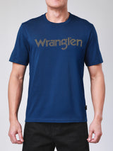 เสื้อยืดแขนสั้นผู้ชาย ทรงตรง สีน้ำเงิน