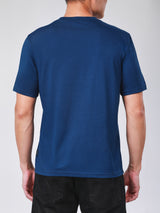 เสื้อยืดแขนสั้นผู้ชาย ทรงตรง สีน้ำเงิน