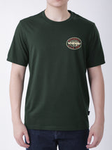 เสื้อยืดแขนสั้นผู้ชาย ทรงตรง สีเขียวเข้ม