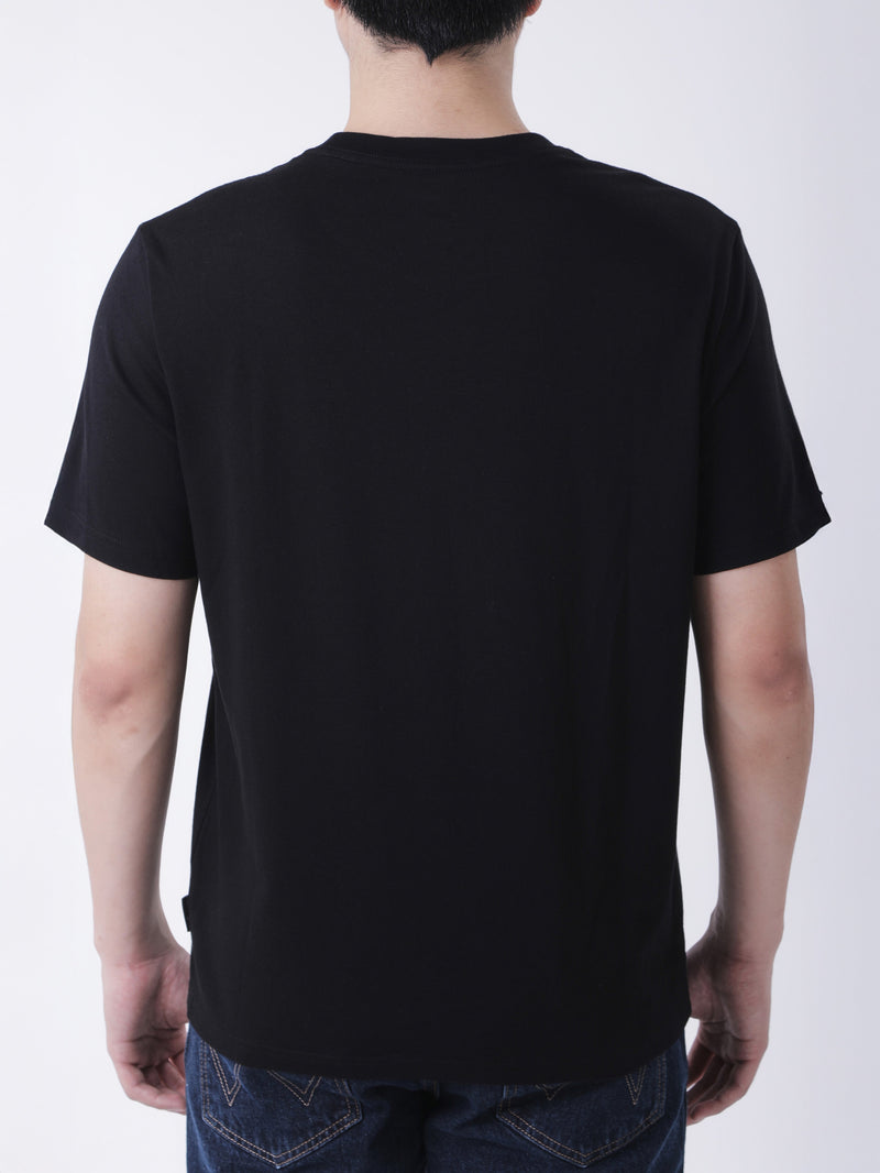 เสื้อยืดแขนสั้นผู้ชาย ทรงตรง สีดำ