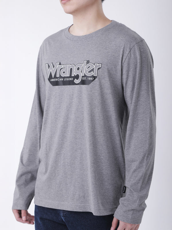 REGULAR FIT MEN'S LONG SLEEVE T-SHIRT GREY