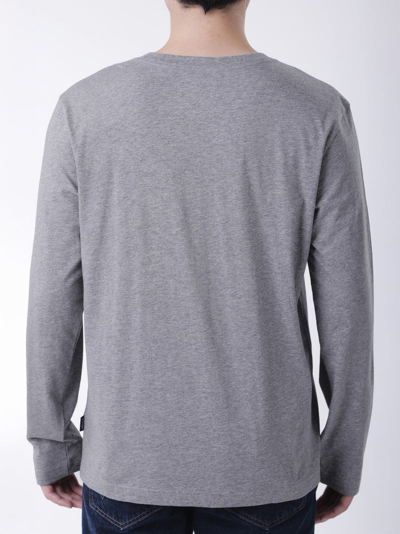 REGULAR FIT MEN'S LONG SLEEVE T-SHIRT GREY
