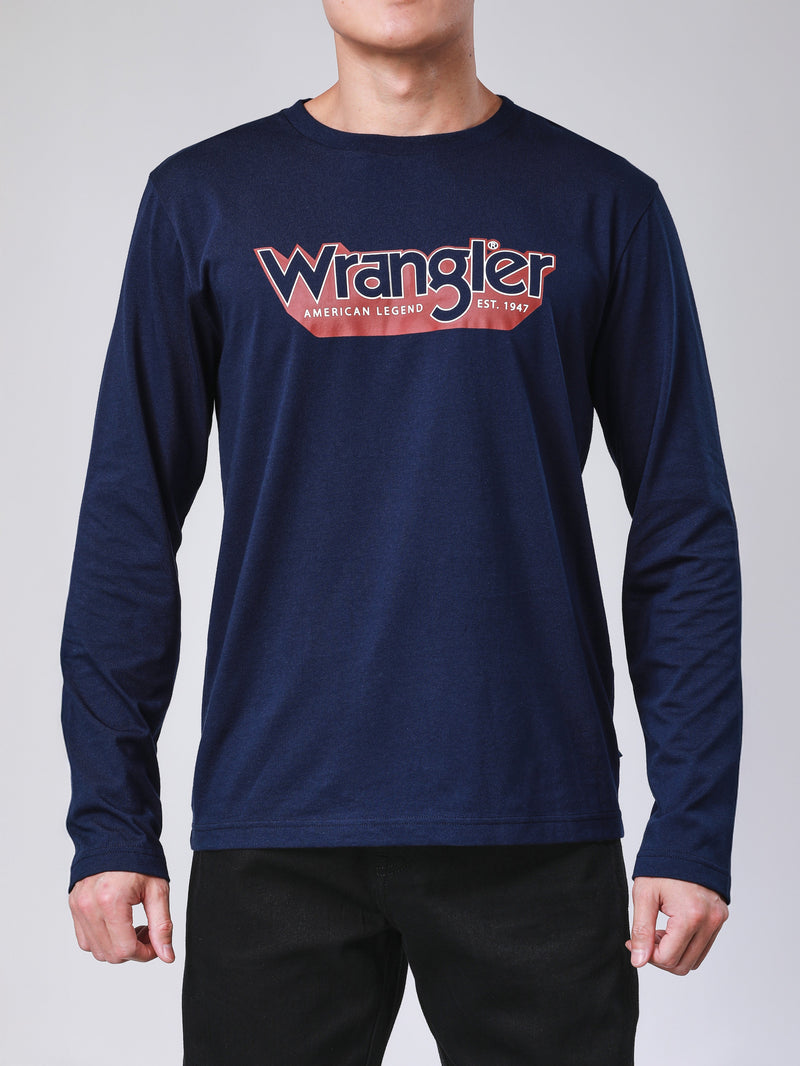 REGULAR FIT MEN'S LONG SLEEVE T-SHIRT NAVY