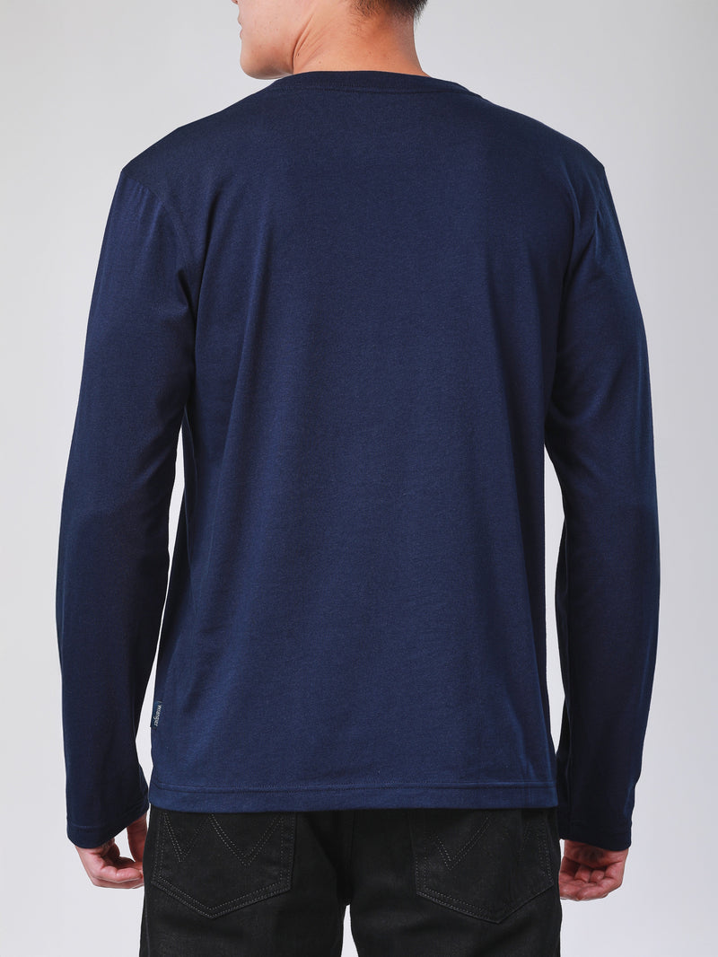 REGULAR FIT MEN'S LONG SLEEVE T-SHIRT NAVY