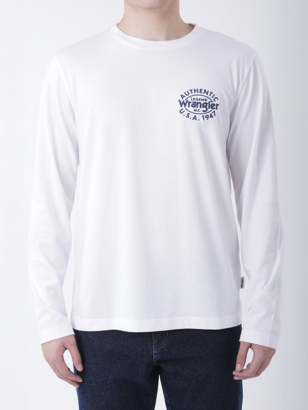 REGULAR FIT MEN'S LONG SLEEVE T-SHIRT WHITE