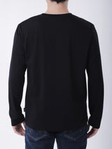 เสื้อยืดแขนยาวผู้ชาย ทรงตรง สีดำ