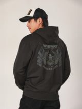 เสื้อฮู้ดดี้ผู้ชาย คอลเลคชั่น BIKER LOOK ทรงตรง สีเทา