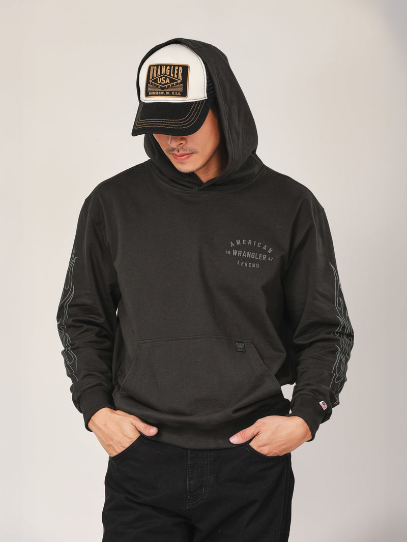 เสื้อฮู้ดดี้ผู้ชาย คอลเลคชั่น BIKER LOOK ทรงตรง สีเทา