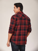 REGULAR FIT BIKER LOOK COLLECTION MEN'S LONG SLEEVE SHIRT RED