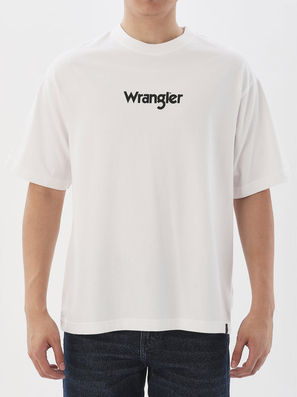 เสื้อยืดแขนสั้นผู้ชาย RELAXED FIT สีขาว