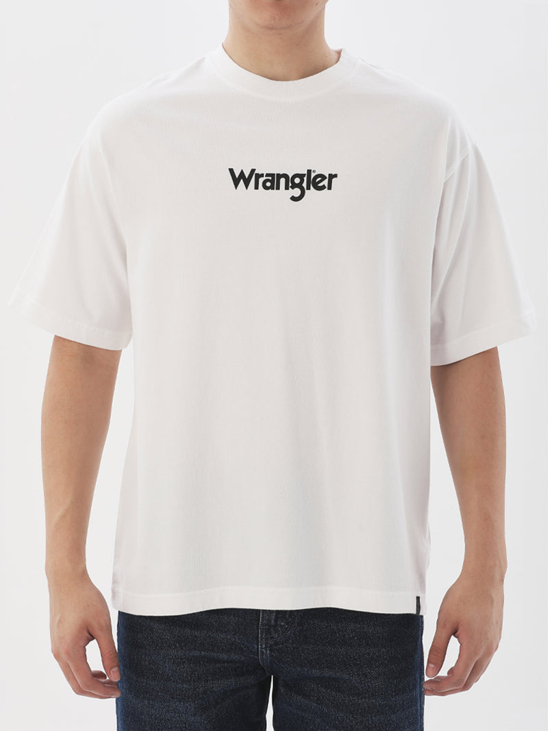 เสื้อยืดแขนสั้นผู้ชาย RELAXED FIT สีขาว