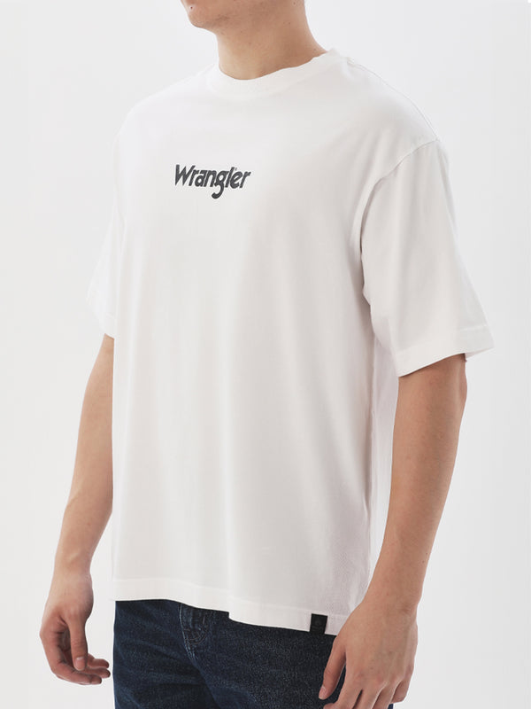 เสื้อยืดแขนสั้นผู้ชาย RELAXED FIT สีขาว