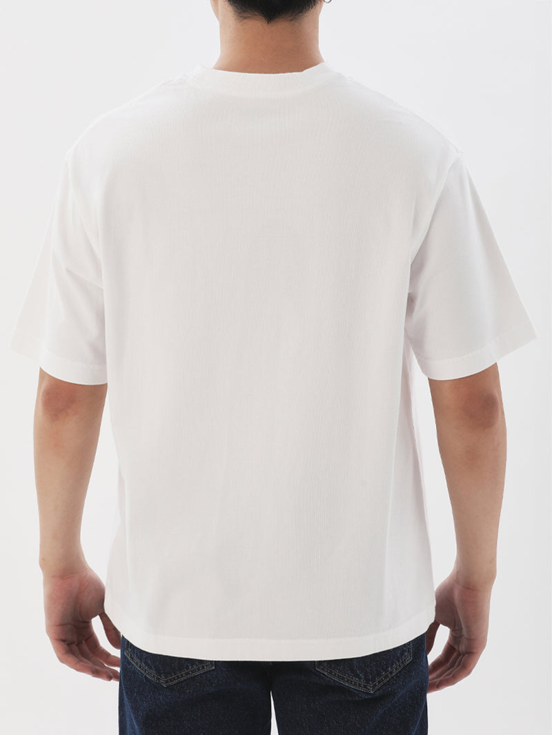 เสื้อยืดแขนสั้นผู้ชาย RELAXED FIT สีขาว