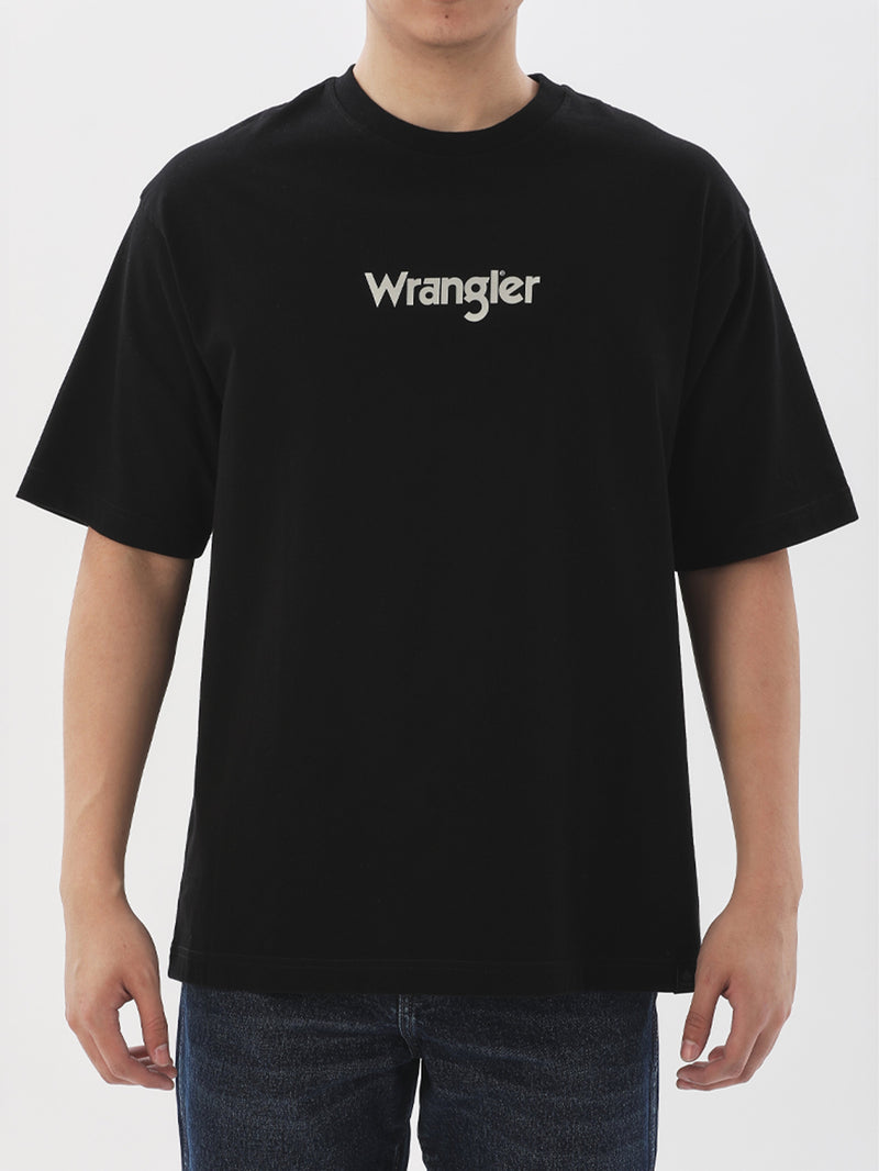 เสื้อยืดแขนสั้นผู้ชาย RELAXED FIT สีดำ